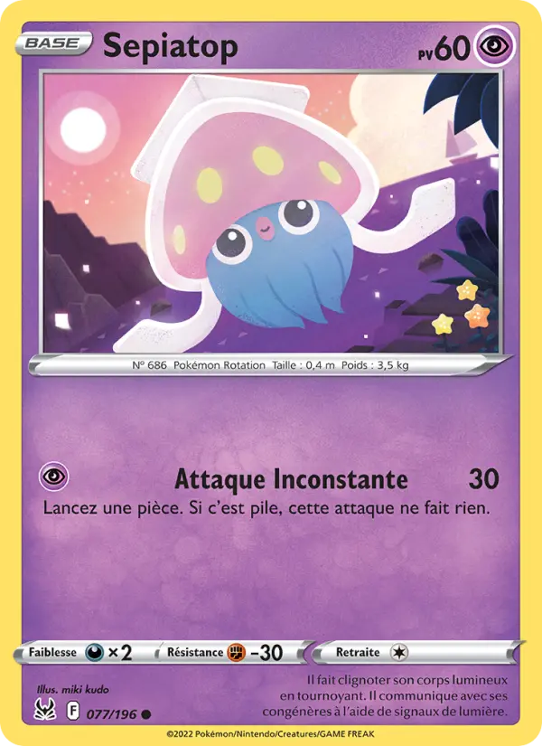Sepiatop — carte 077 de l’extension Origine Perdue