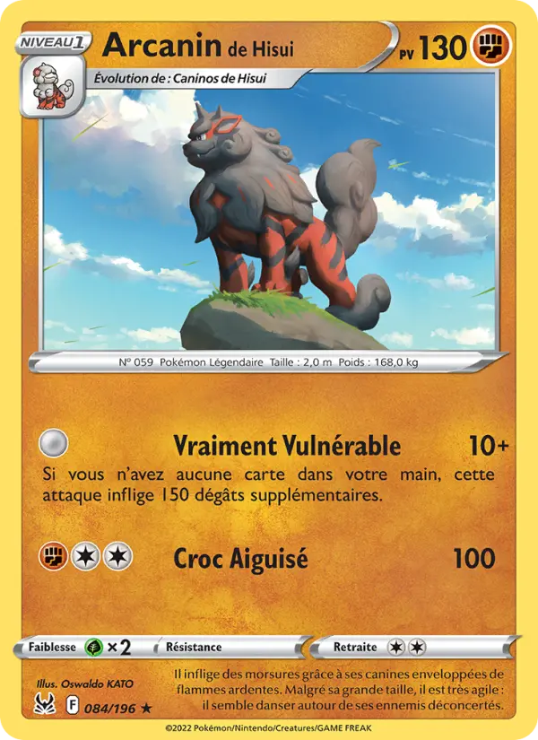 Arcanin de Hisui — carte 084 de l’extension Origine Perdue
