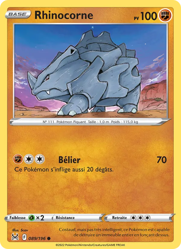 Rhinocorne — carte 089 de l’extension Origine Perdue