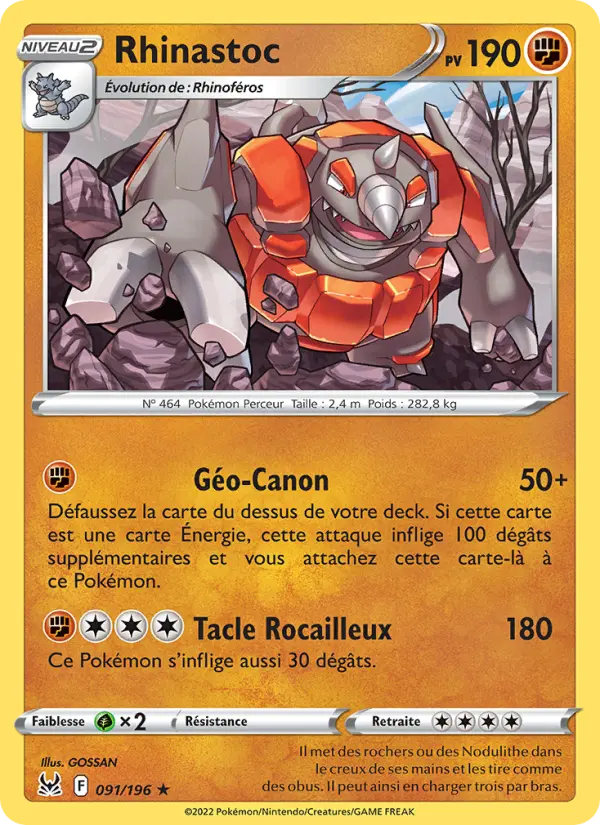 Rhinastoc — carte 091 de l’extension Origine Perdue