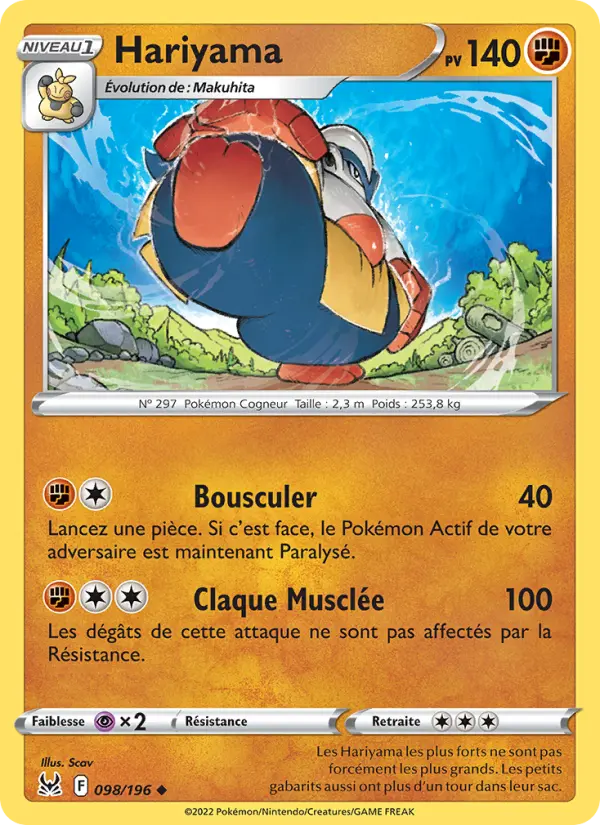 Hariyama — carte 098 de l’extension Origine Perdue