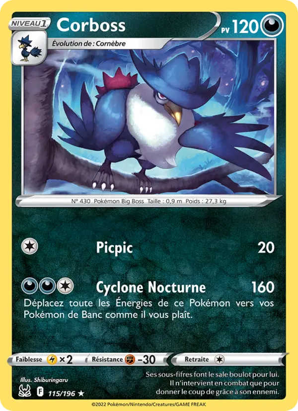 Corboss — carte 115 de l’extension Origine Perdue