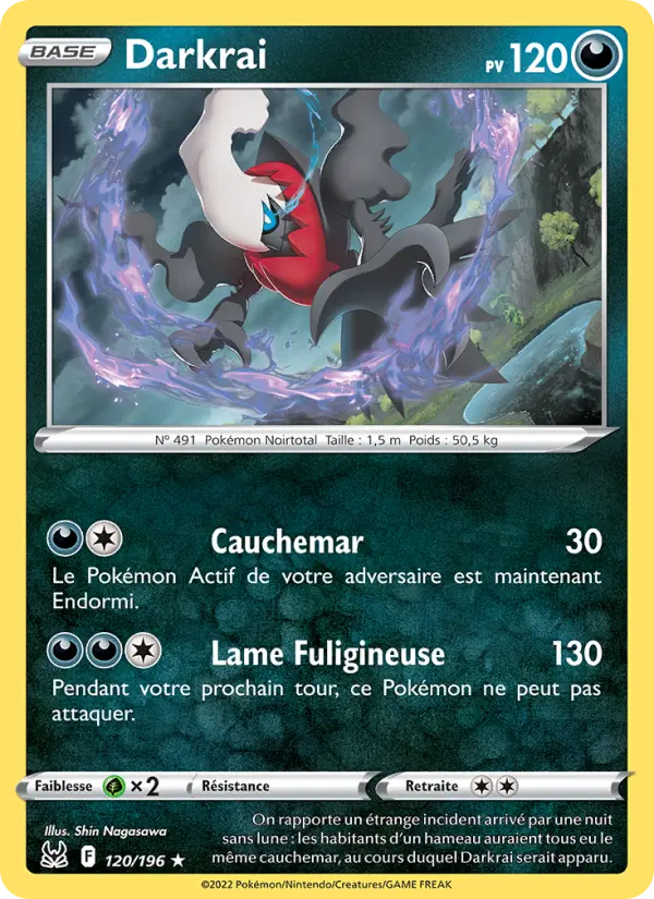 Darkrai — carte 120 de l’extension Origine Perdue