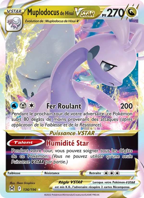 Muplodocus de Hisui VSTAR — carte 136 de l’extension Origine Perdue