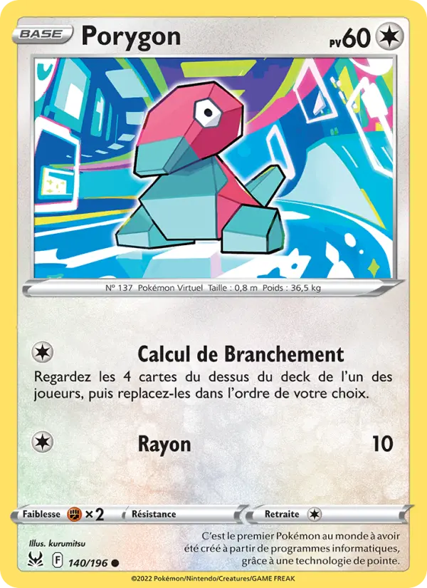 Porygon — carte 140 de l’extension Origine Perdue