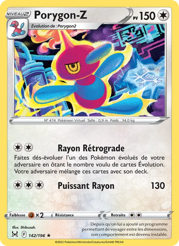 Porygon-Z — carte 142 de l’extension Origine Perdue
