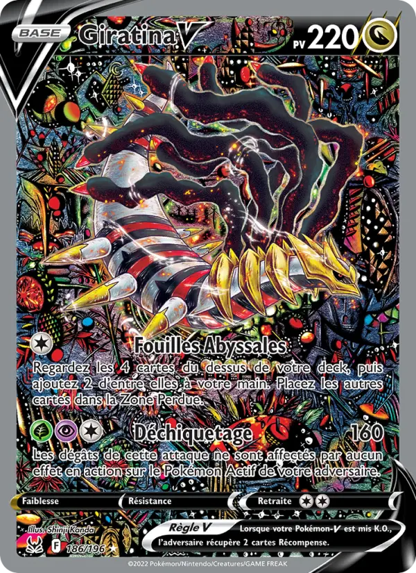 Giratina V — carte 186 de l’extension Origine Perdue