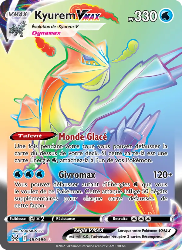 Kyurem VMAX — carte 197 de l’extension Origine Perdue