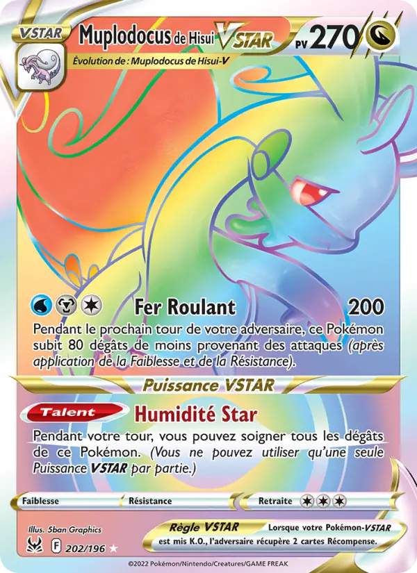 Muplodocus de Hisui VSTAR — carte 202 de l’extension Origine Perdue