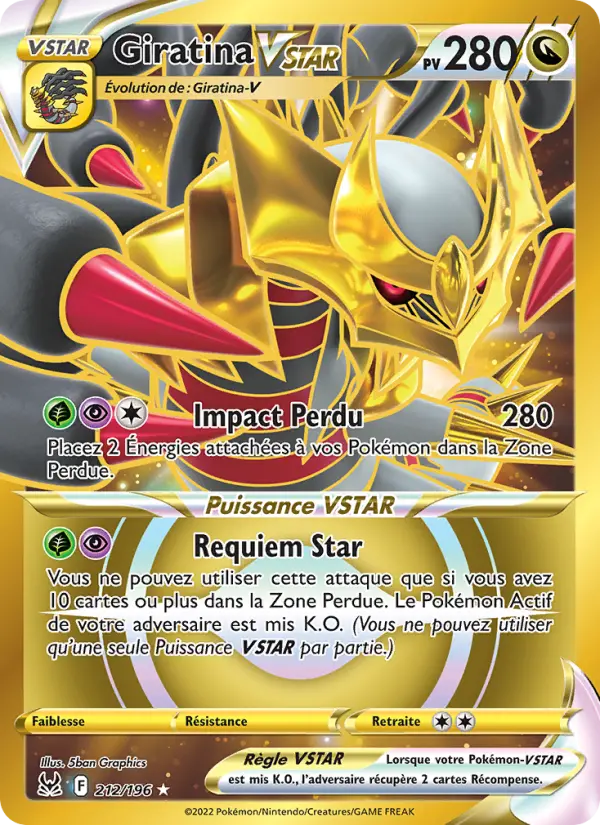 Giratina VSTAR — carte 212 de l’extension Origine Perdue