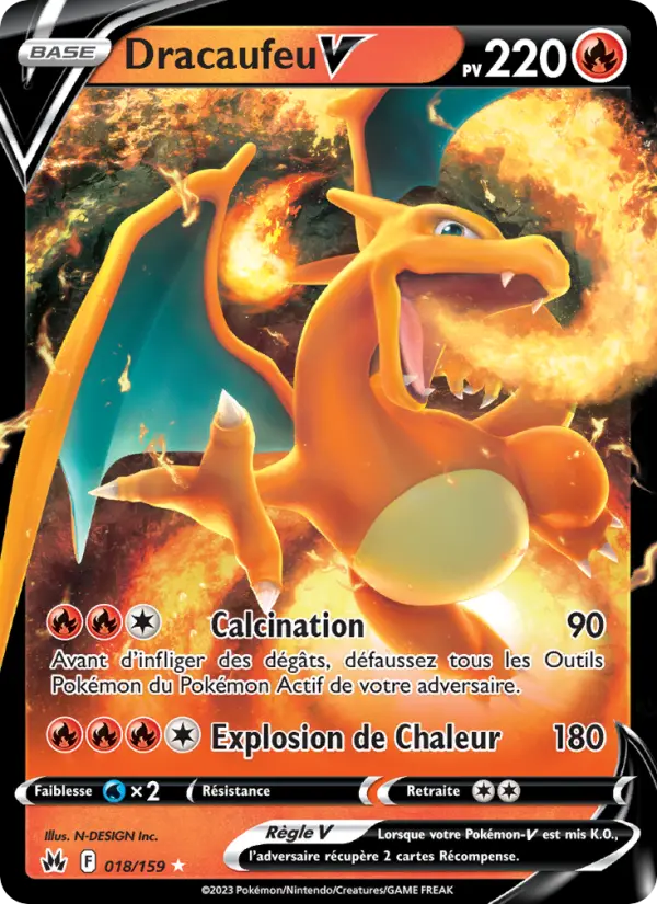 Dracaufeu V — carte 018 de l’extension Zénith Suprême
