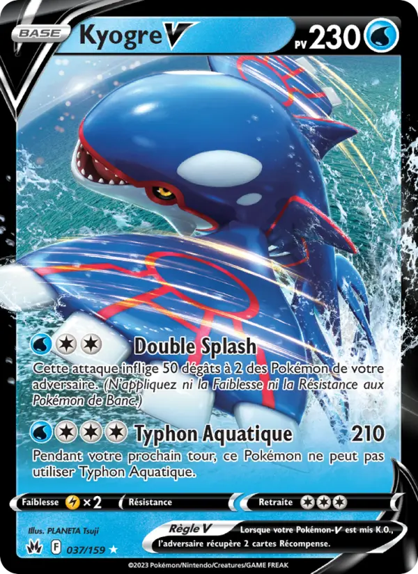 Kyogre V — carte 037 de l’extension Zénith Suprême