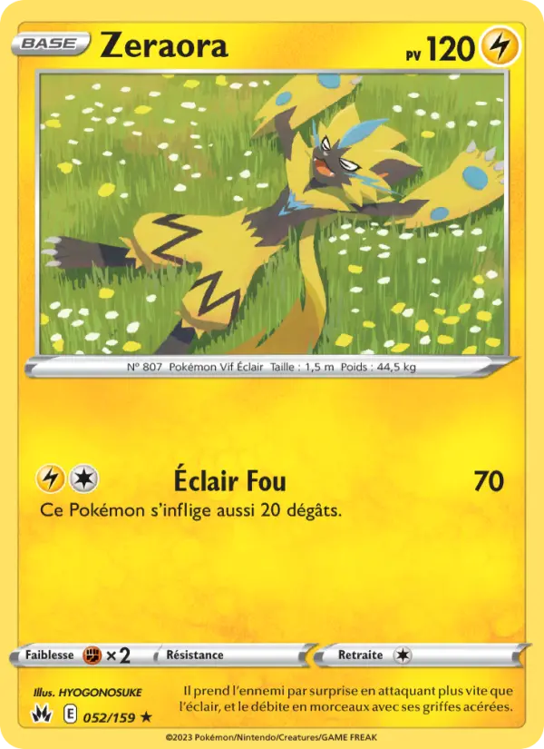 Zeraora — carte 052 de l’extension Zénith Suprême
