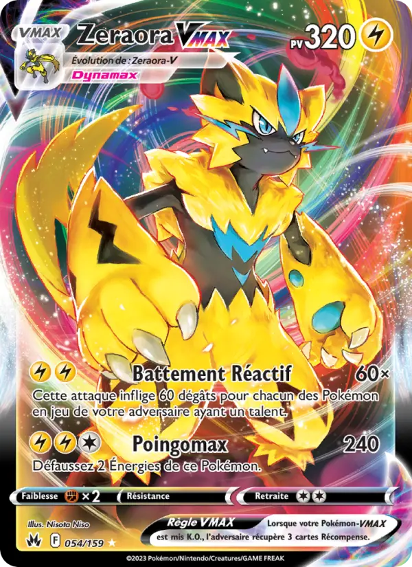 Zeraora VMAX — carte 054 de l’extension Zénith Suprême