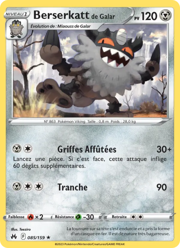 Berserkatt de Galar — carte 085 de l’extension Zénith Suprême