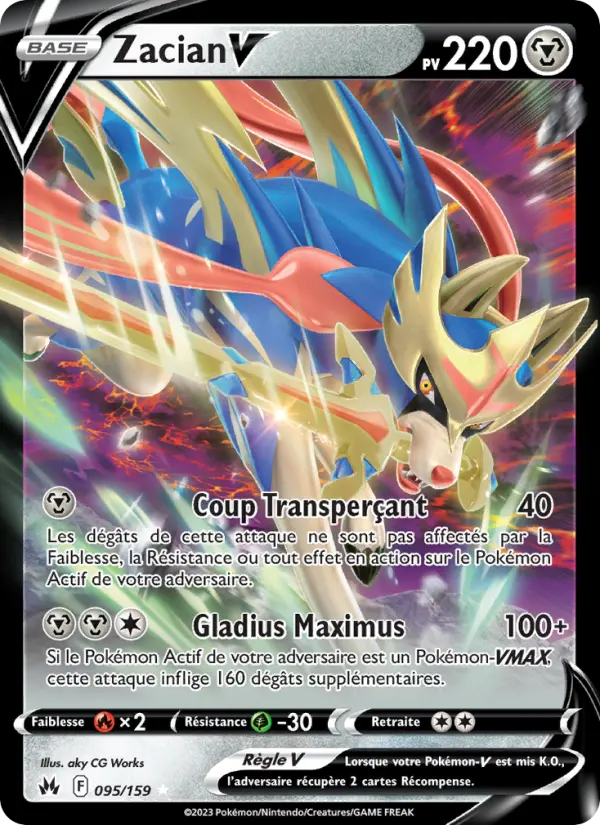 Zacian V — carte 095 de l’extension Zénith Suprême
