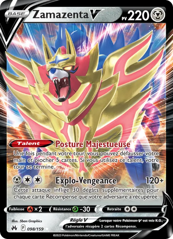 Zamazenta V — carte 098 de l’extension Zénith Suprême