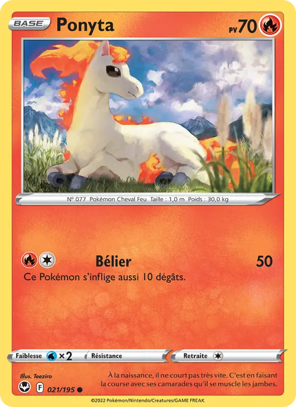 Ponyta — carte 021 de l’extension Tempête Argentée