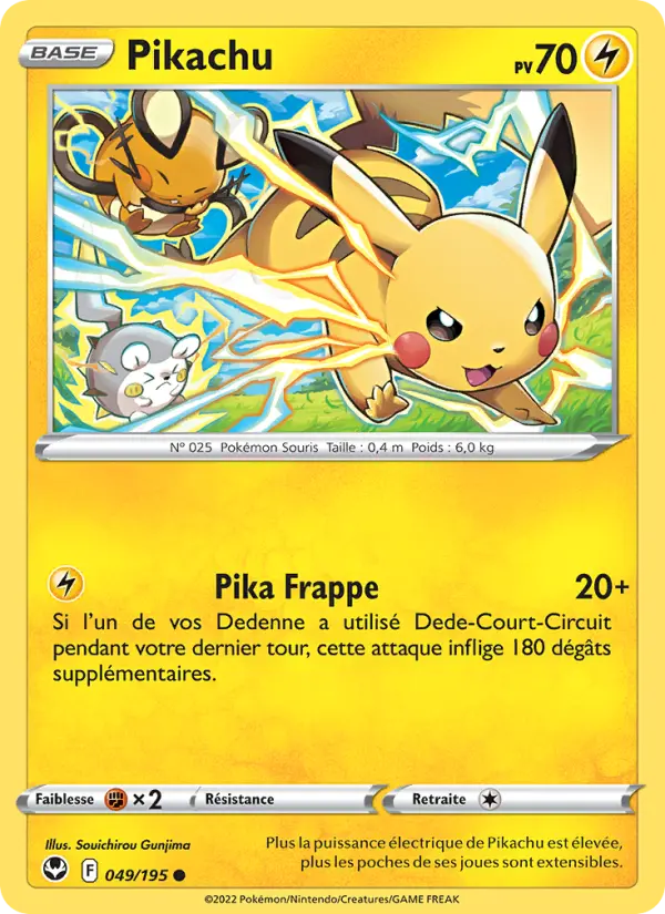 Pikachu — carte 049 de l’extension Tempête Argentée