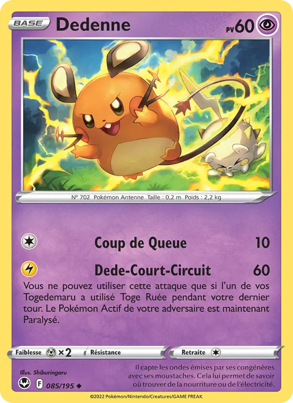 Dedenne — carte 085 de l’extension Tempête Argentée
