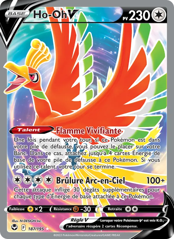 Ho-Oh V — carte 187 de l’extension Tempête Argentée