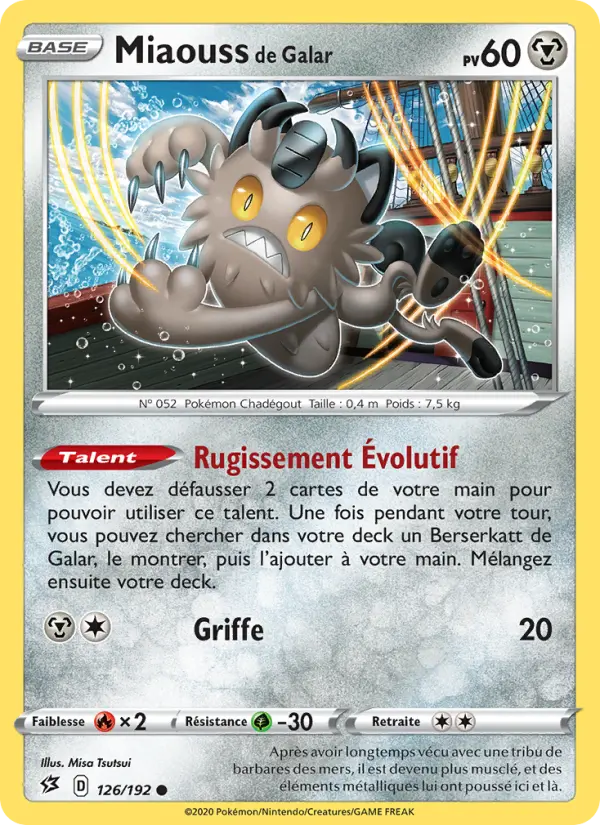 Miaouss de Galar — carte 126 de l’extension Clash des Rebelles