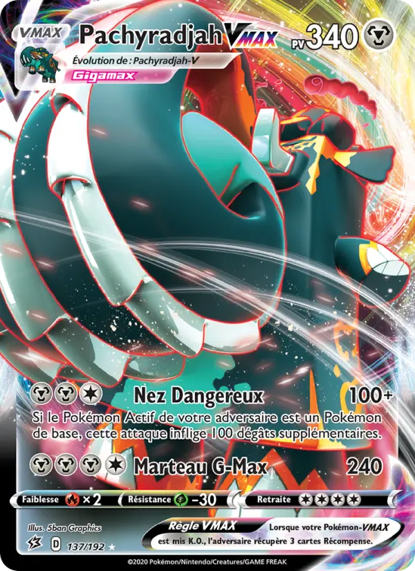 Pachyradjah VMAX — carte 137 de l’extension Clash des Rebelles