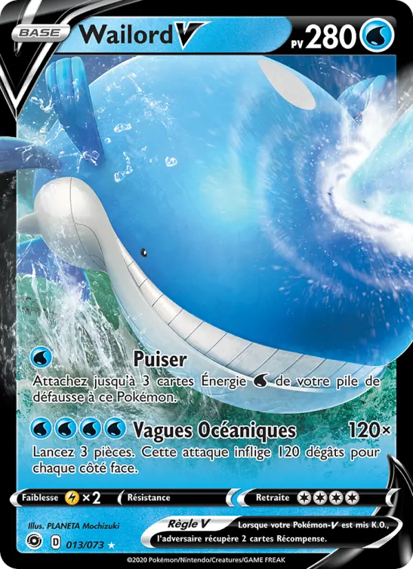 Wailord V — carte 13 de l’extension La Voie du Maître