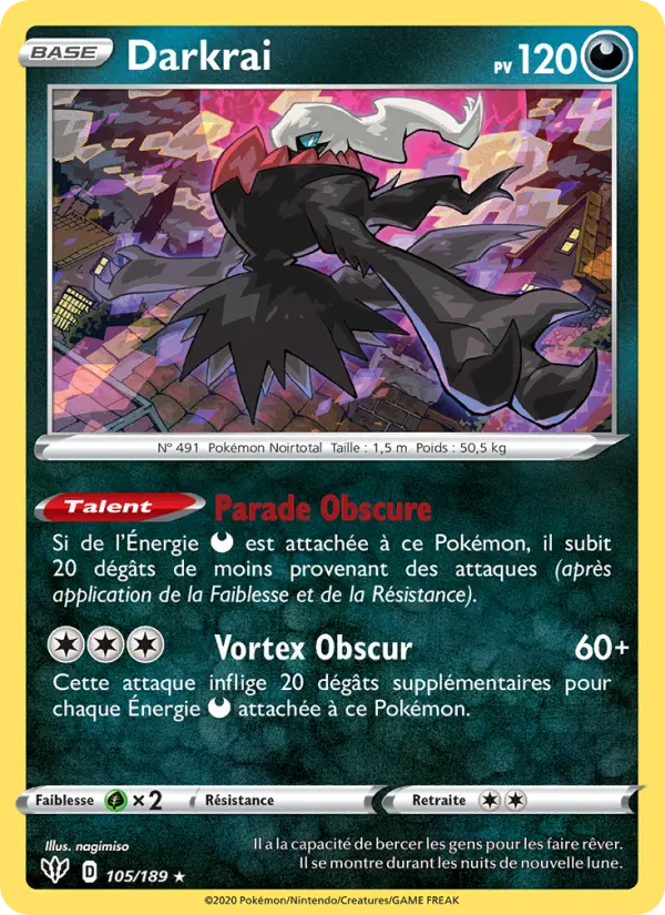 Darkrai — carte 105 de l’extension Ténèbres Embrasées