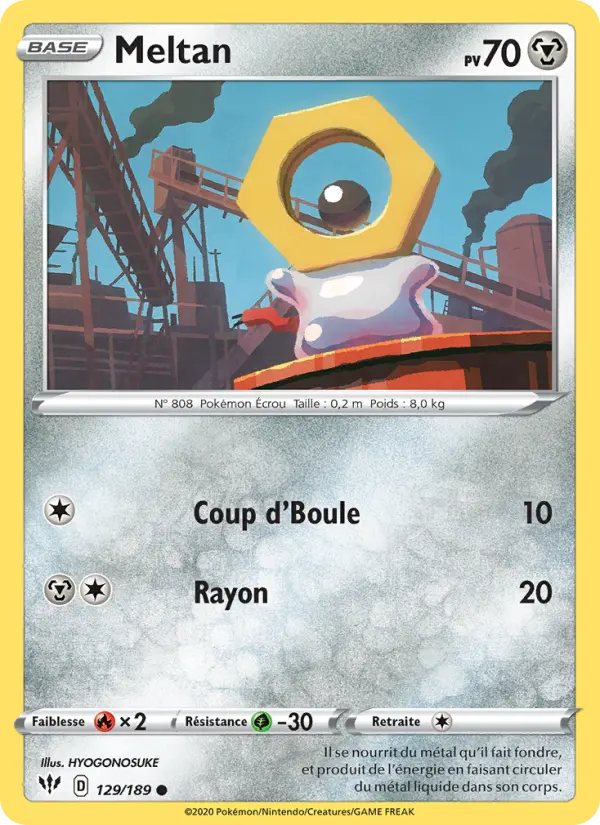 Meltan — carte 129 de l’extension Ténèbres Embrasées
