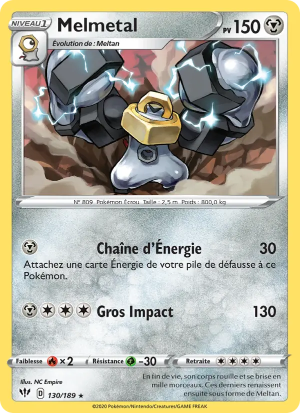Melmetal — carte 130 de l’extension Ténèbres Embrasées