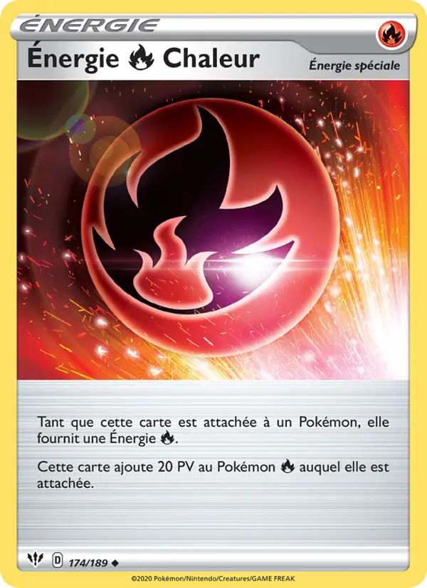 Énergie Fire Chaleur — carte 174 de l’extension Ténèbres Embrasées