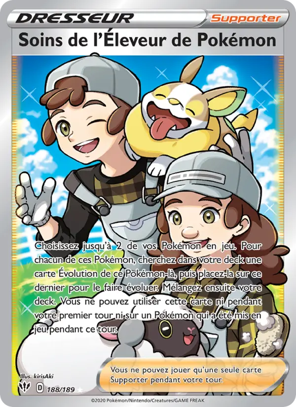 Soins de l'Éleveur de Pokémon — carte 188 de l’extension Ténèbres Embrasées