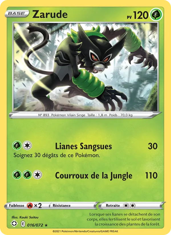 Zarude — carte 16 de l’extension Destinées Radieuses