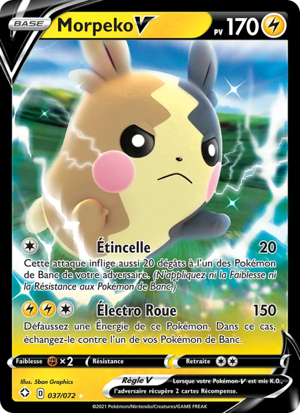 Morpeko V — carte 37 de l’extension Destinées Radieuses