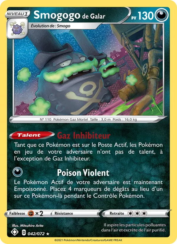Smogogo de Galar — carte 42 de l’extension Destinées Radieuses