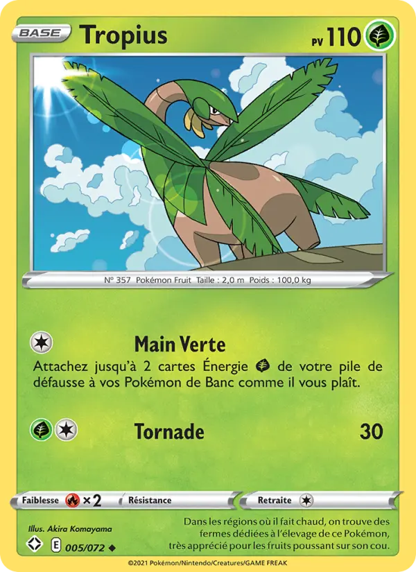 Tropius — carte 5 de l’extension Destinées Radieuses