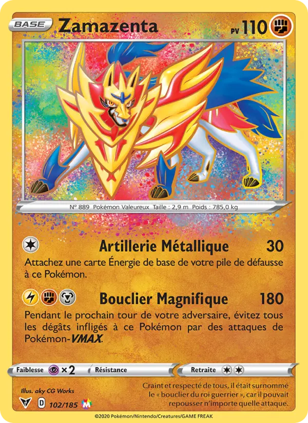 Zamazenta — carte 102 de l’extension Voltage Éclatant