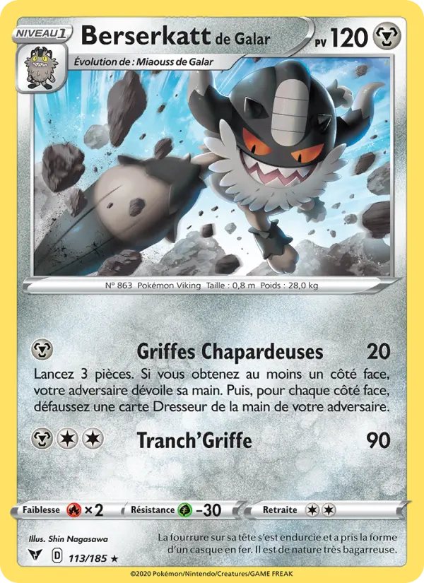 Berserkatt de Galar — carte 113 de l’extension Voltage Éclatant