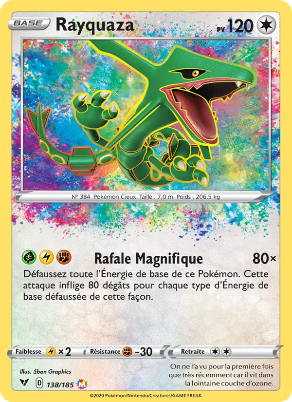 Rayquaza — carte 138 de l’extension Voltage Éclatant