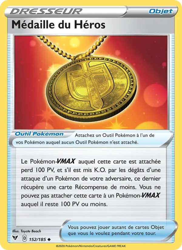 Médaille du Héros — carte 152 de l’extension Voltage Éclatant