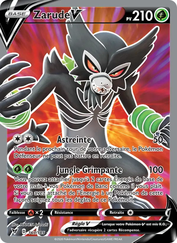 Zarude V — carte 167 de l’extension Voltage Éclatant