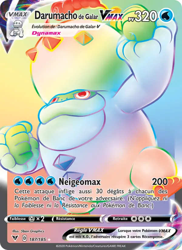 Darumacho de Galar VMAX — carte 187 de l’extension Voltage Éclatant