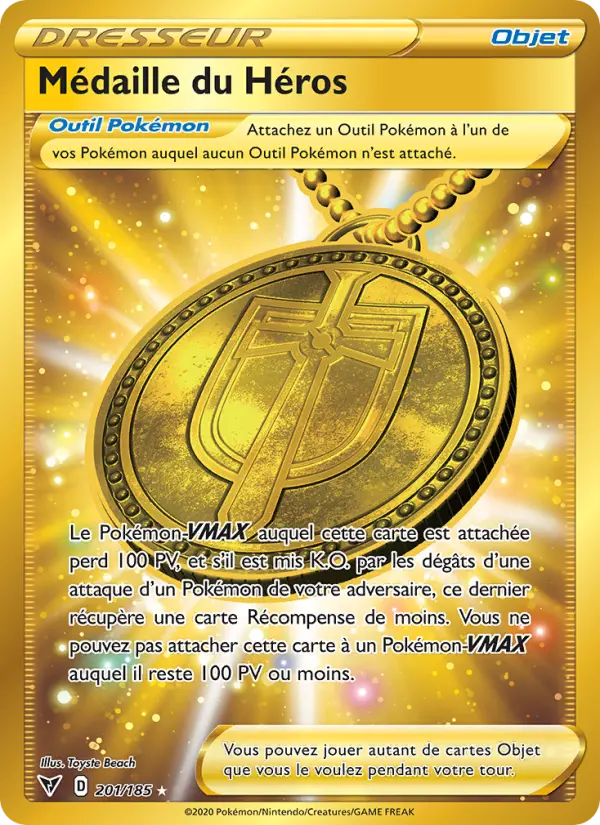 Médaille du Héros — carte 201 de l’extension Voltage Éclatant
