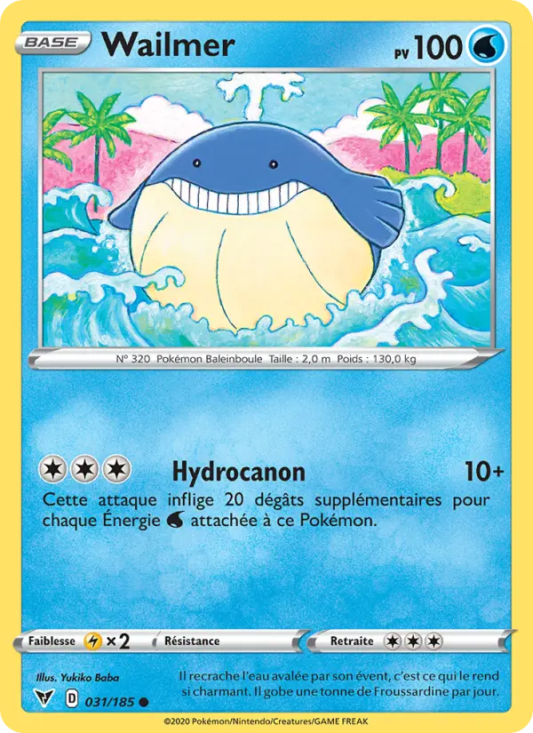 Wailmer — carte 31 de l’extension Voltage Éclatant