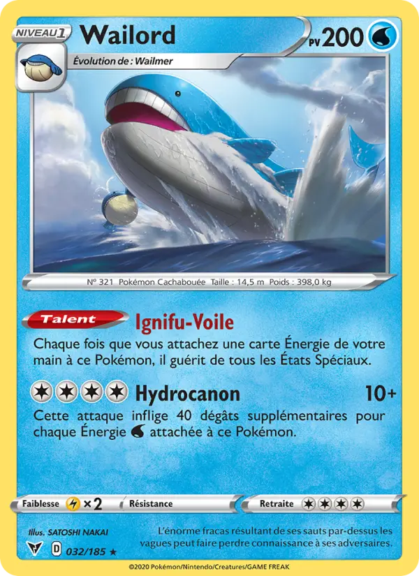 Wailord — carte 32 de l’extension Voltage Éclatant