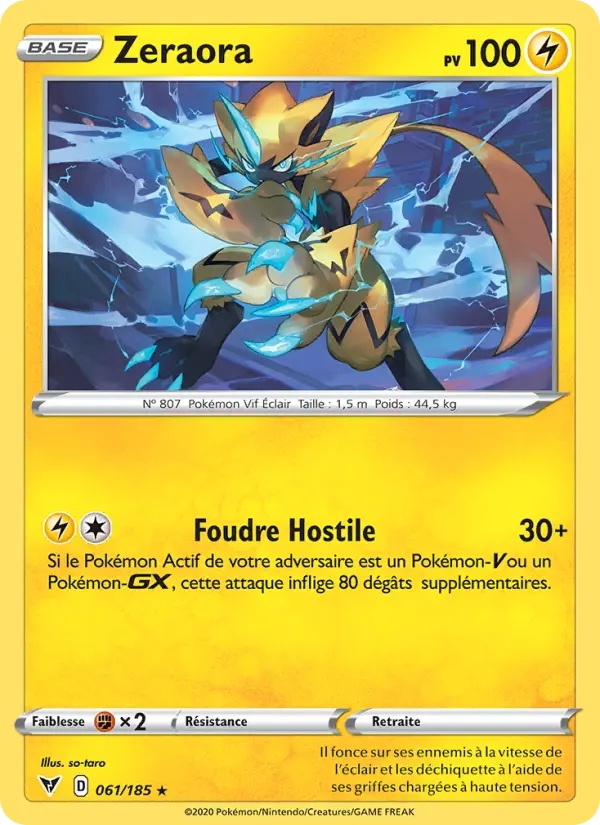 Zeraora — carte 61 de l’extension Voltage Éclatant
