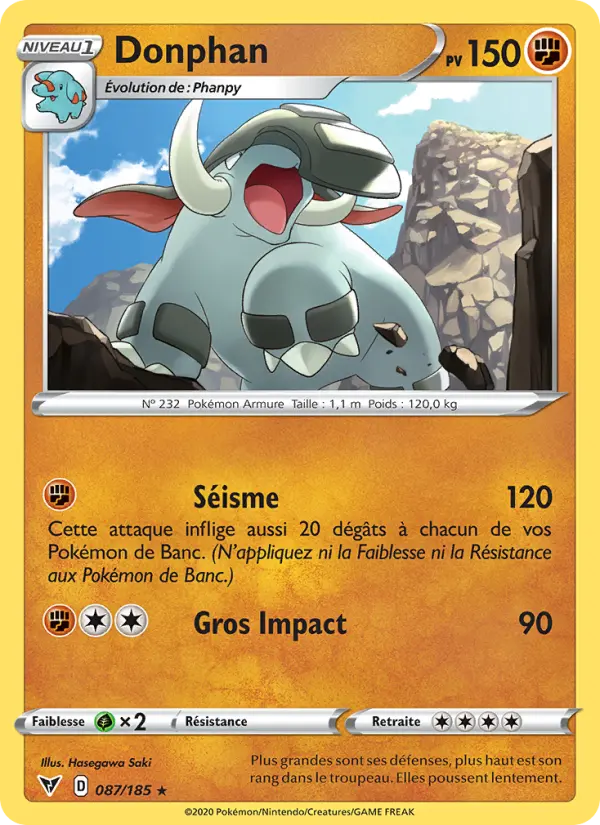 Donphan — carte 87 de l’extension Voltage Éclatant
