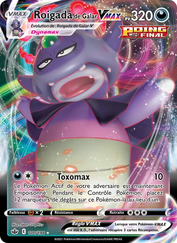 Roigada de Galar VMAX — carte 100 de l’extension Règne de Glace