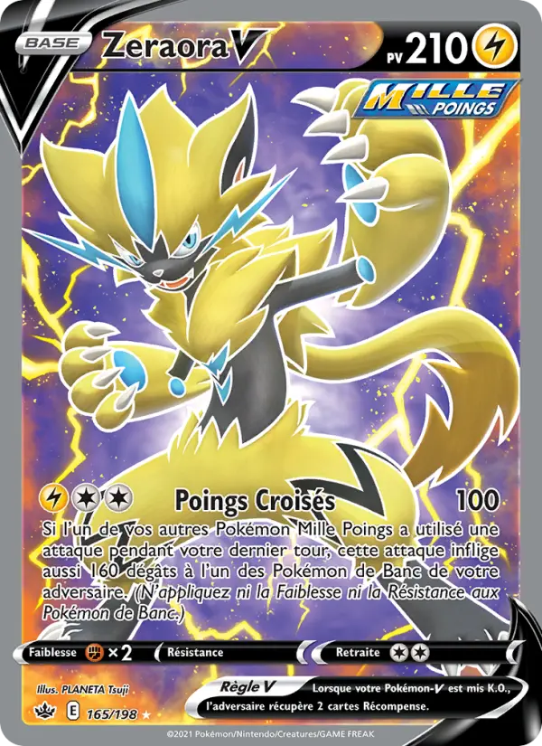 Zeraora V — carte 165 de l’extension Règne de Glace